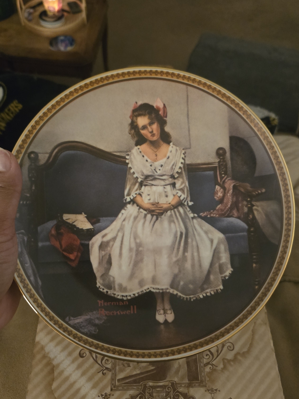 Norman Rockwell Collectible Decorative Plate - Young Girl in White Dress